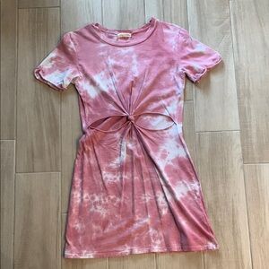 L.A. Hearts Pink Tie-Dye Dress with Front Knot - Women’s Small